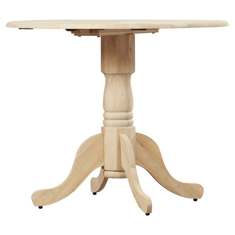 Maner Extendable Round Unfinished Solid Wood Dining Table