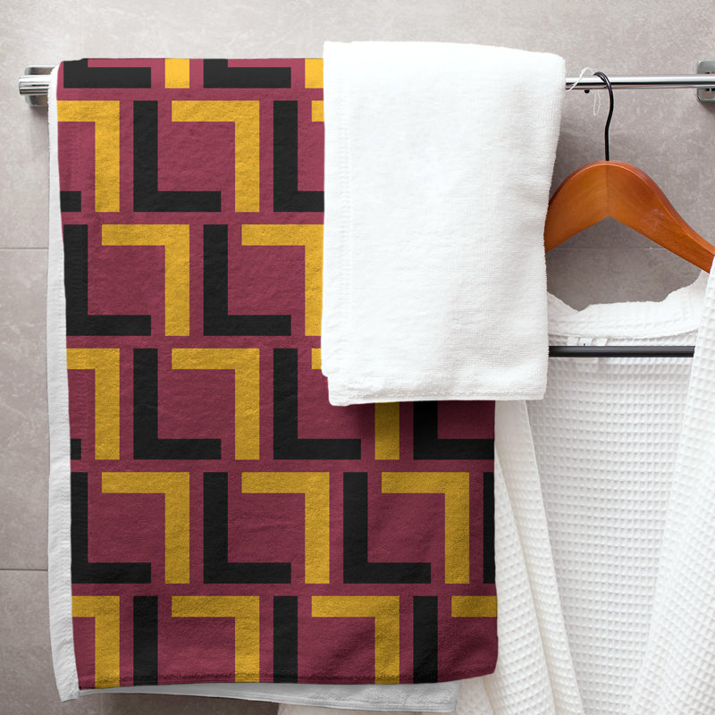 Bath Towel, Red/Black/Yellow