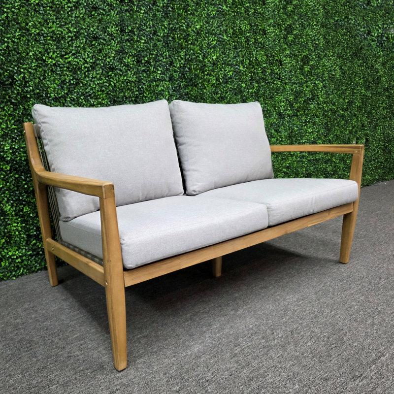 Zaryna Solid Acacia Wood Patio Loveseat