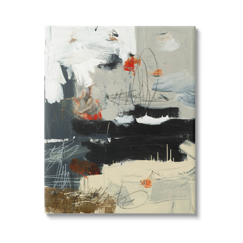 «Busy Abstract Brush Strokes», art mural sur toile par Brent Foreman, H 48 po x l 36 po x P 1,5 po