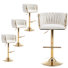 Tabouret de bar rotatif à hauteur réglable en velours l 20,5 po avec base en métal