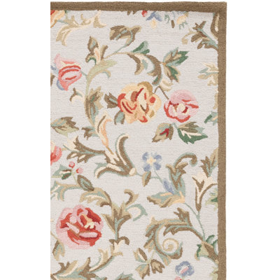 Tapis floral en laine crocheté à la main Chelsea