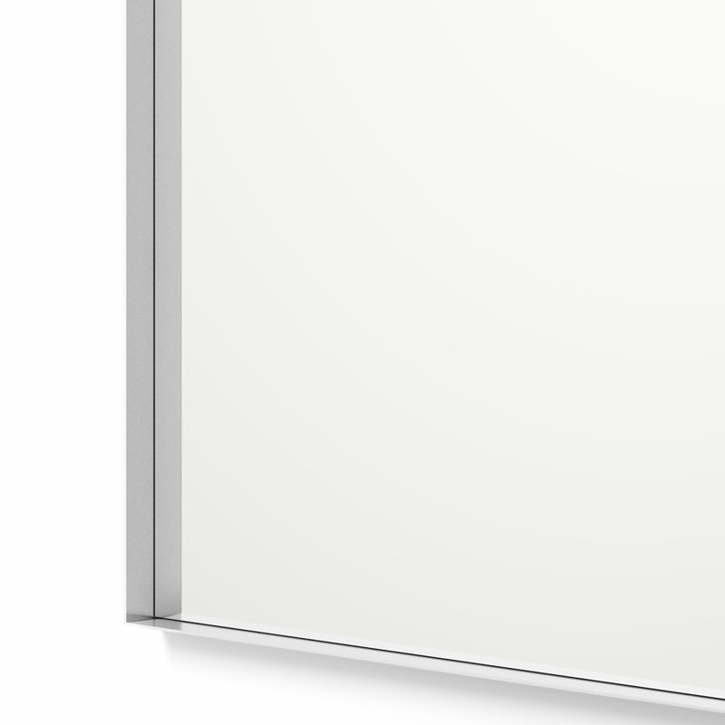 Carey Metal Flat Wall Mirror, Silver, 36" x 24"