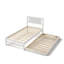 Canapé-lit en bois de pin blanc cassé avec lumières DEL, station de charge USB Type-C, canapé-lit en bois extensible-129908343