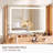 Modern Vanity Desk with Mirror and Lights, Fluted Wood Dresser with 5 Drawers & Charging Station, Curved Makeup Vanity Table with Multi-Tier Storage Shelve-139023168