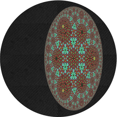 Tapis vert clair / orange / noir Power Loom