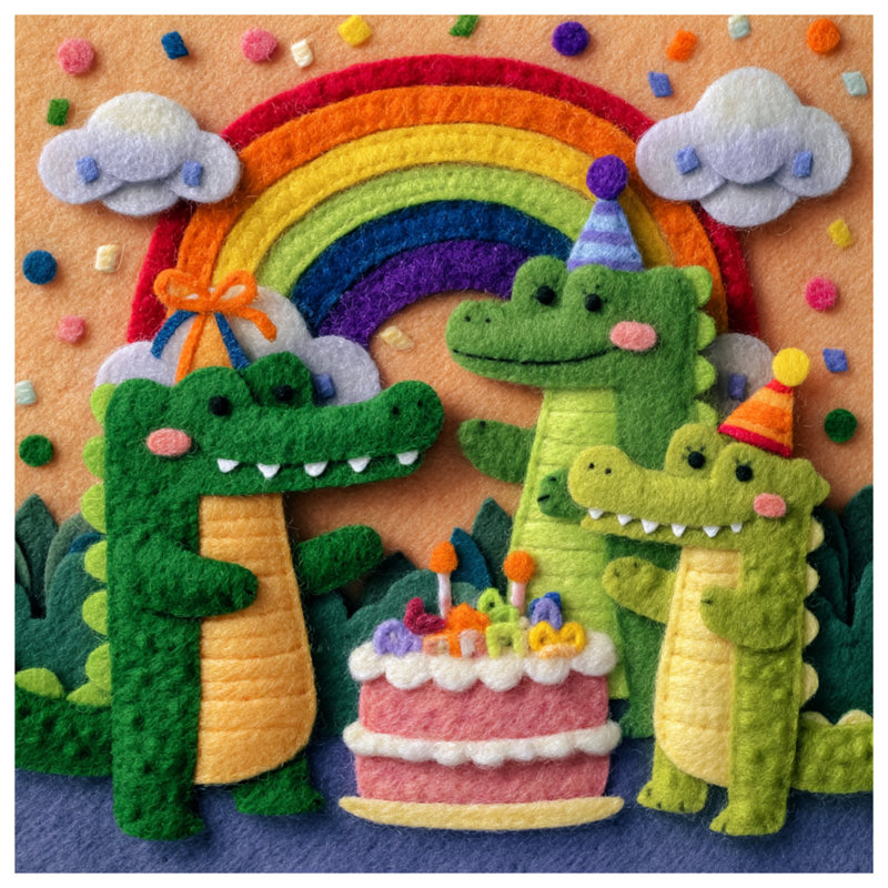 Rideaux de fenêtre en crocodile Felt Birthday Party, 50 po x 92 po - 1 panneau, Transparent
