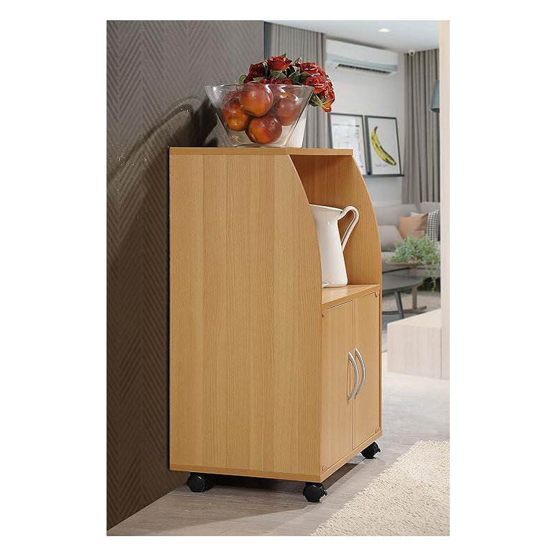 Mikhel Wood Kitchen Island, Beech