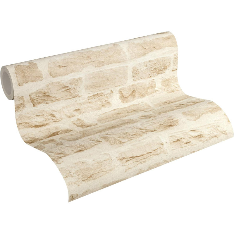 Rouleau de papier peint texturé L 21 pi Andilynn, Beige / crème