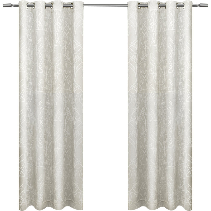 Panneaux de rideaux obscurcissants et isolants à motif floral avec œillets Bettine, Vanille, l 54 po x L 96 po