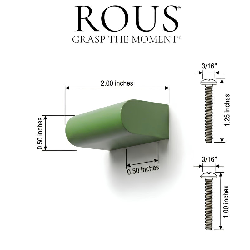 2" Length Geometric Knob, Olive (Green)
