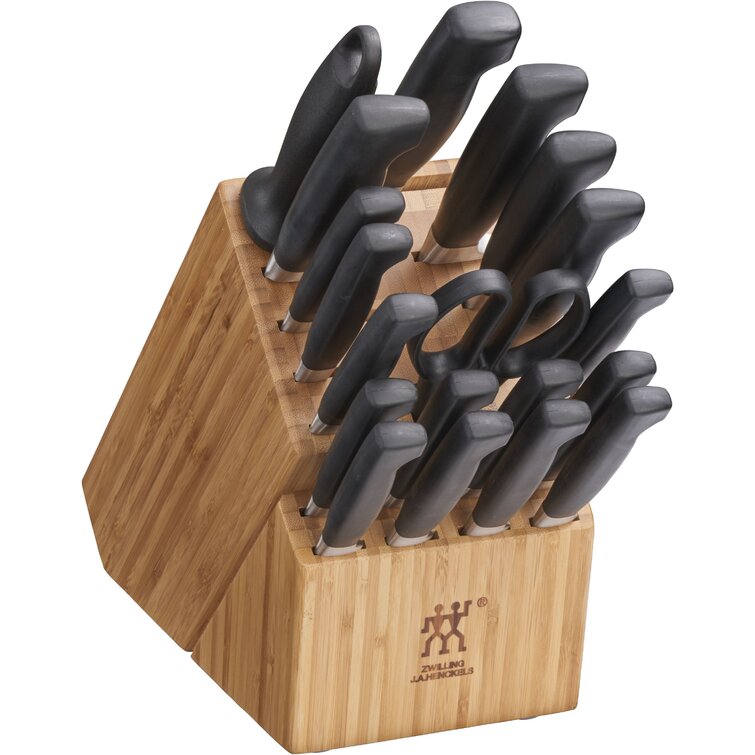 Block knife stand FOUR STAR, 7 pcs, with honing rod and scissors