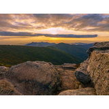 Golden Sunset At Blue Ridge Mountains Asheville, North Carolina Print by Brian Mc Clean