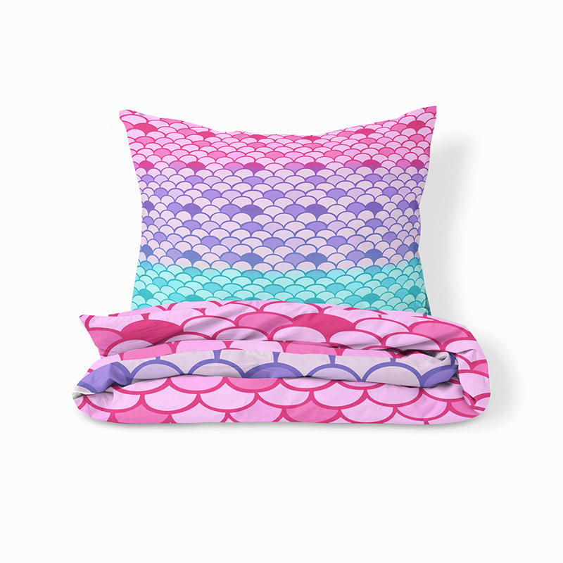  Housse de couette simple Mermaid, Housse de couette grand et 2 taies décoratives