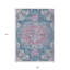 Tapis intérieur lavable à médaillon floral 9 pi x 12 pi bleu