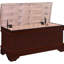 Commode brune chaleureuse au style classique, doublée de couvertures, idéale pour la chambre à coucher, avec une finition de 20 po x 47 po x 17 po, des touches élégantes au design simple, du lin et du rangement pour souvenirs personnels,