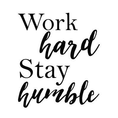 Work Hard Stay Humble 12 - Art textuel sur toile tendue