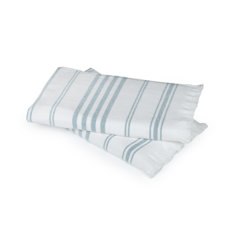 Ensemble de serviettes de cuisine 100% coton Hammam Collection, Vert menthe, Essuie-mains - paquet de 2