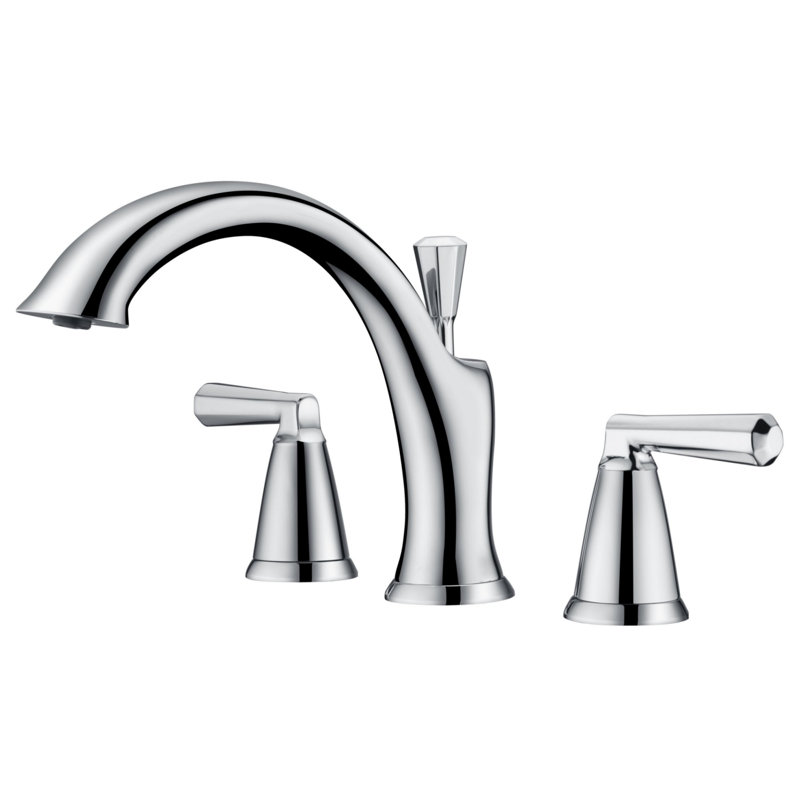 Robinet de baignoire romaine à deux poignées à fixation sur le comptoir 8 g / min Z Collection avec valve brute - Chrome poli