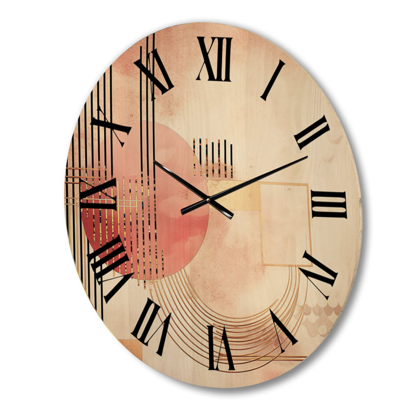 Horloge murale surdimensionnée en forme de lune de sang rouge III, Moyenne