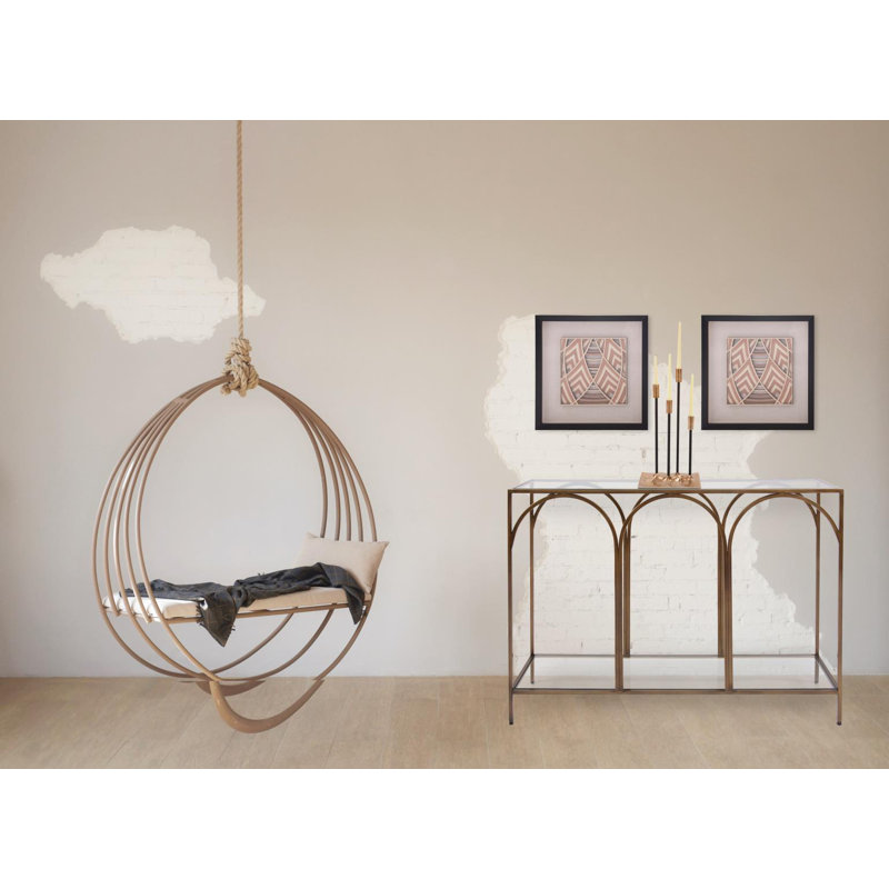 Serse 42'' Glass Top Console Table
