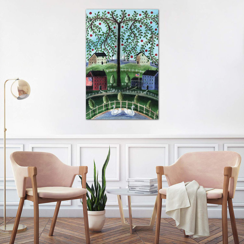 American Salt Box Village by Cheryl Bartley - Wrapped Canvas Painting, 101.6 cm H x 66.04 cm W x 3.175 cm D