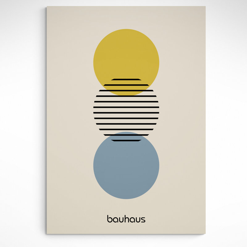 Bauhaus - Three Circles - Wrapped Canvas Print, 117cm H x 81cm W x 4cm D