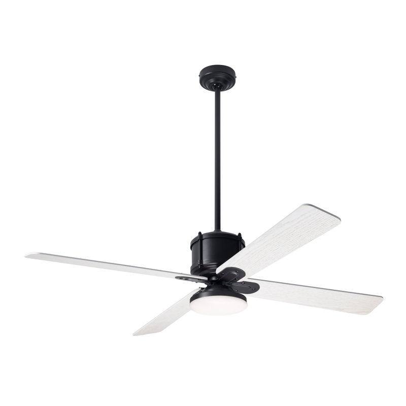 Industry LED Downrod Ceiling Fan, Dark Bronze, Whitewash, Remote Control