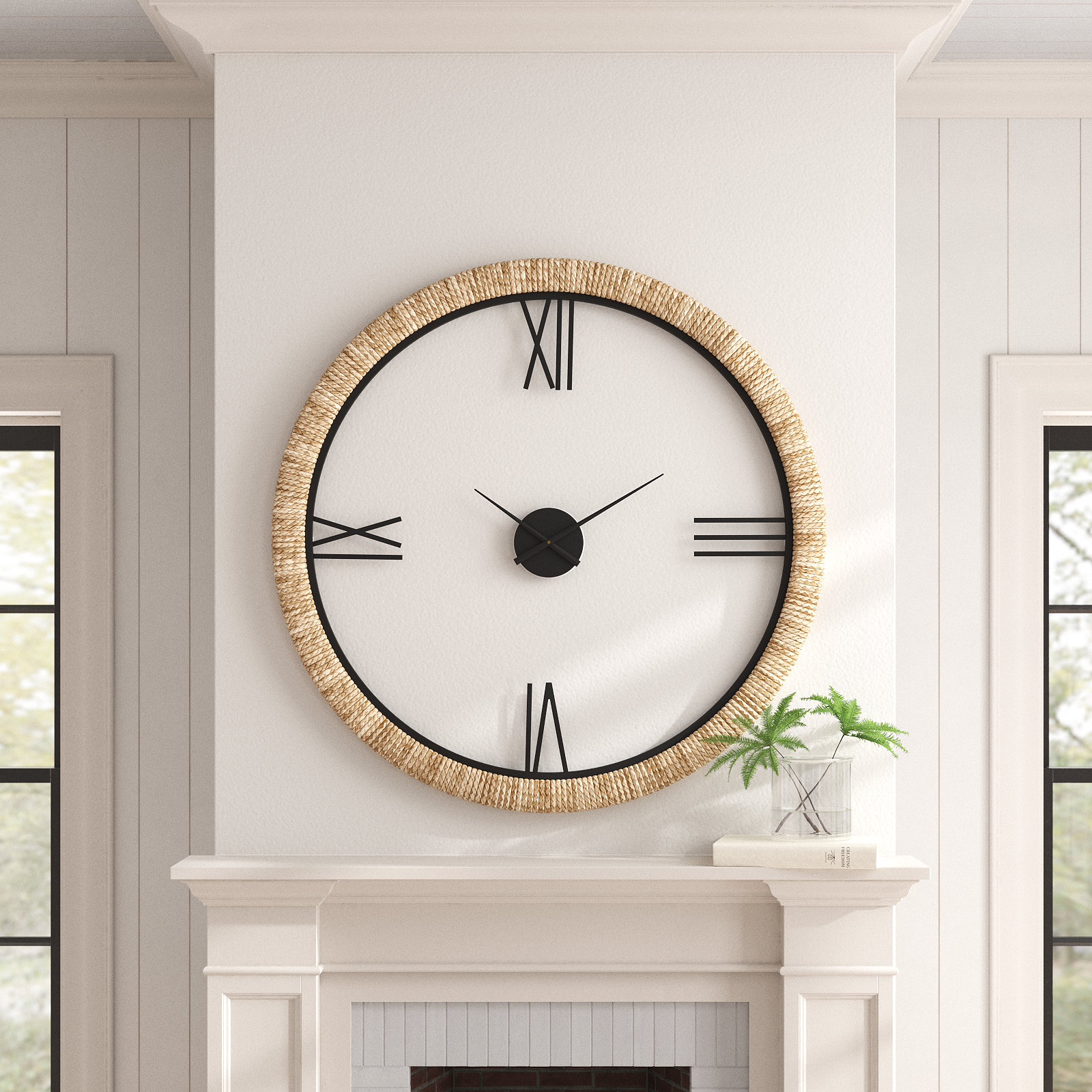 Nelsie 39.75'' Banana Leaf Wall Clock