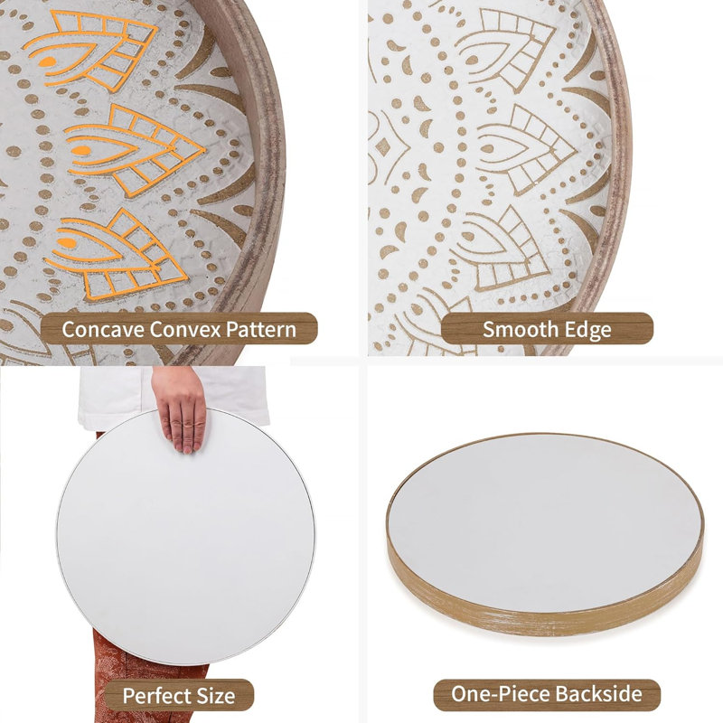 Round Wood Coffee Table Tray – 12"