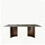Table de salle à manger pour 6 à 8 personnes, avec plateau rectangulaire en pierre frittée et base en acier gris acier-131989935-131989938-132541193