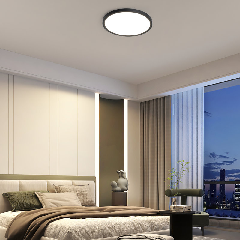 Dazia Plastic LED Flush Mount, Matt Black