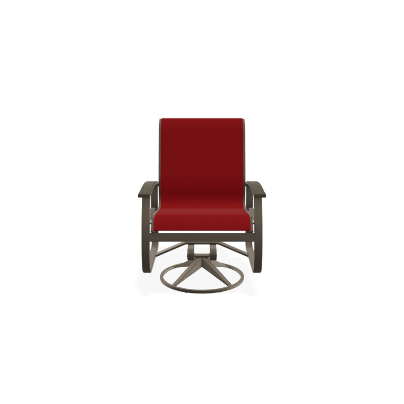 Belle Isle Outdoor Dining Armchair, Beachwood P40, Textured Beachwood, Red 1D Sunbrella®