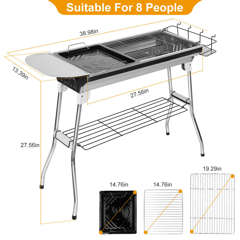Barbecue au charbon portatif pliable 13,5 pi iMounTek