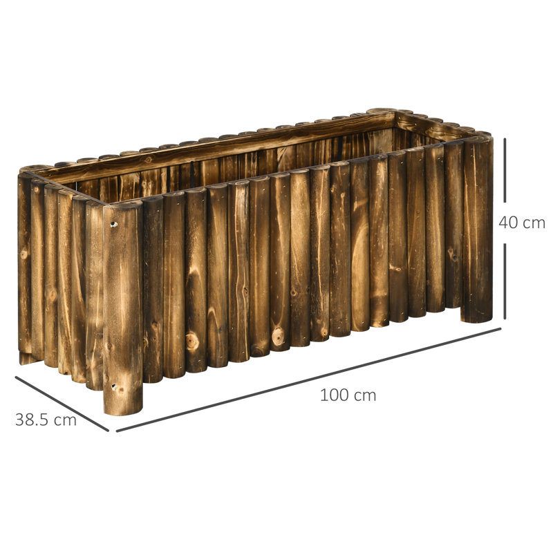 Wood Planter Box, 40cm H x 100cm W x 40cm D