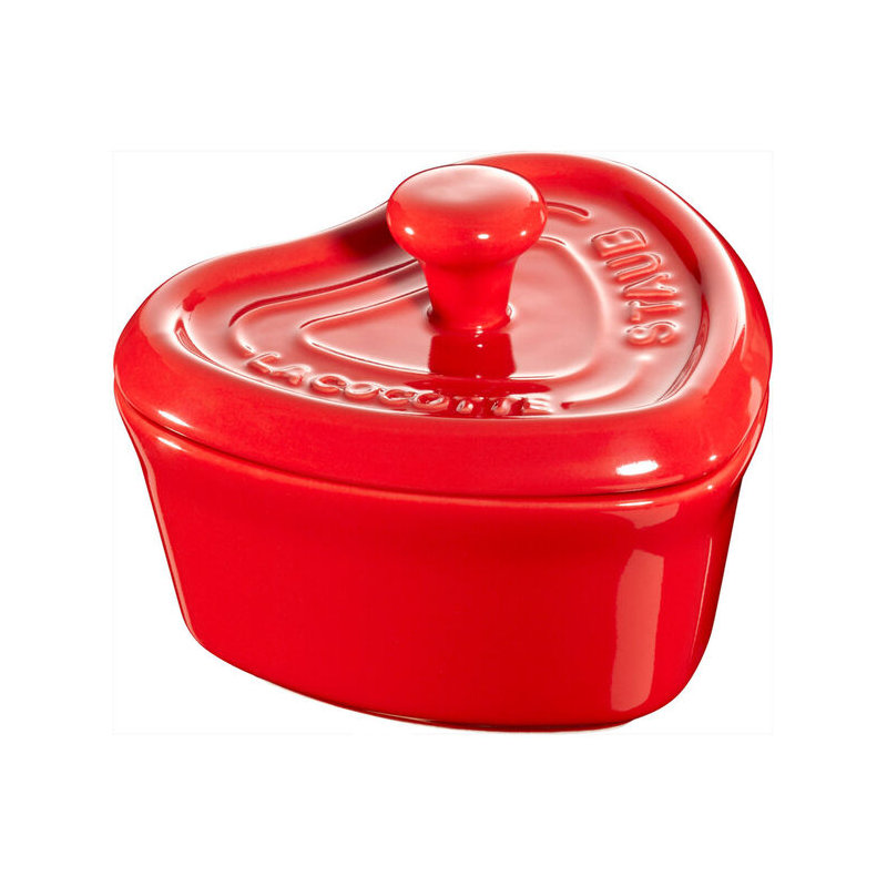 Staub Ceramic 3-Pc Mini Heart Cocotte Set - Cherry, Pink, White