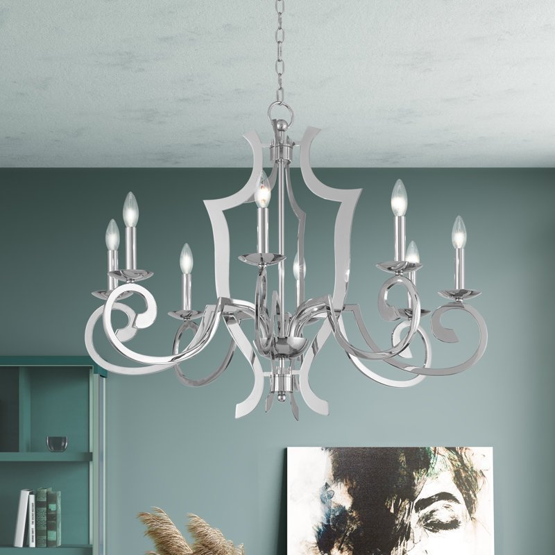 Lustre géométrique de style bougie à 8 lumières Afia