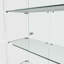 Vitrine à 4 niveaux en verre avec 5 modes DEL dynamiques, portes doubles et tablettes fixes, vitrine sur pied pour bureau personnel ou présentoir de magasin