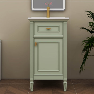 Combo de meuble-lavabo pour salle de bain 20 pouces avec tablette réglable et tiroir de rangement inclinable