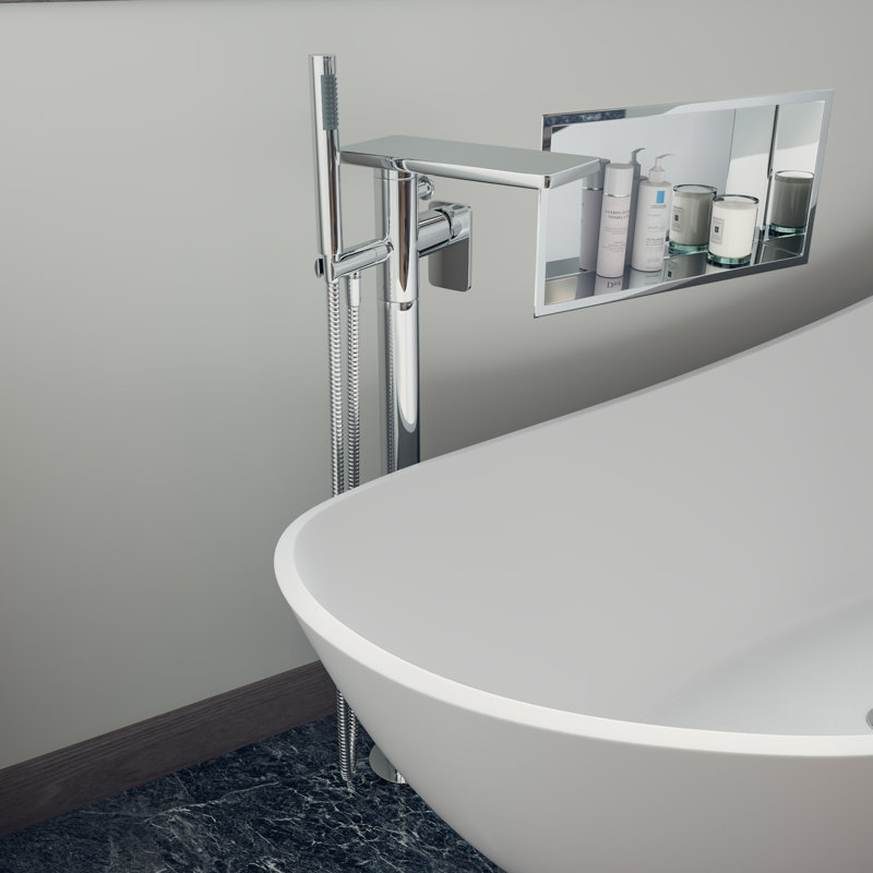 2 Handle Floor Tub Filler with Diverter, Polished Chrome
