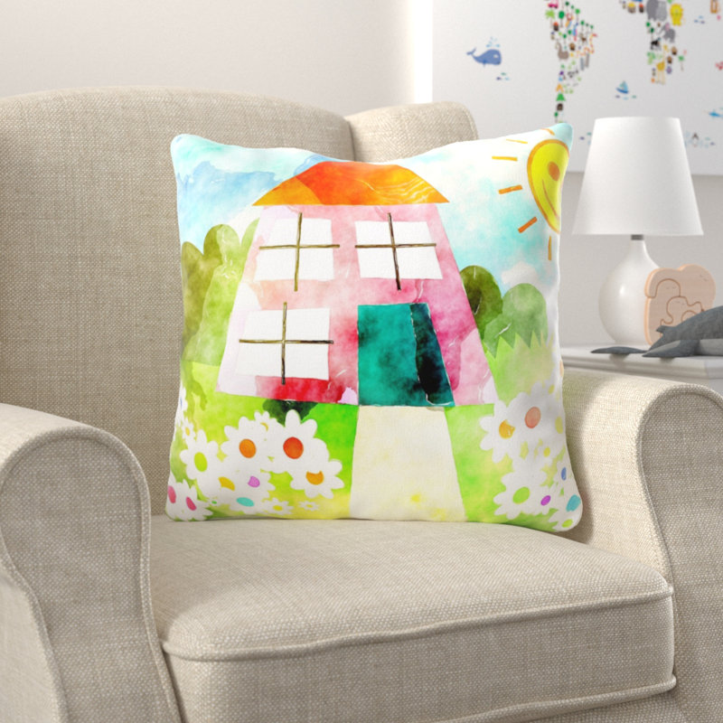 Coussin watercolour Burkey, Microsuède, Intérieur