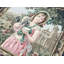 Hand-Knotted High-Quality Green and Pink Area Rug