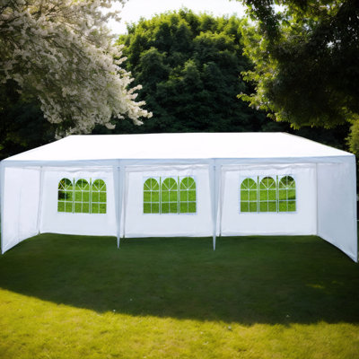 Tente de réception 10 x 30 pi avec 5 parois latérales amovibles (3 murs de fenêtre + 2 murs à fermeture à glissière) - Pavillon de mariage extérieur pour les événements spéciaux