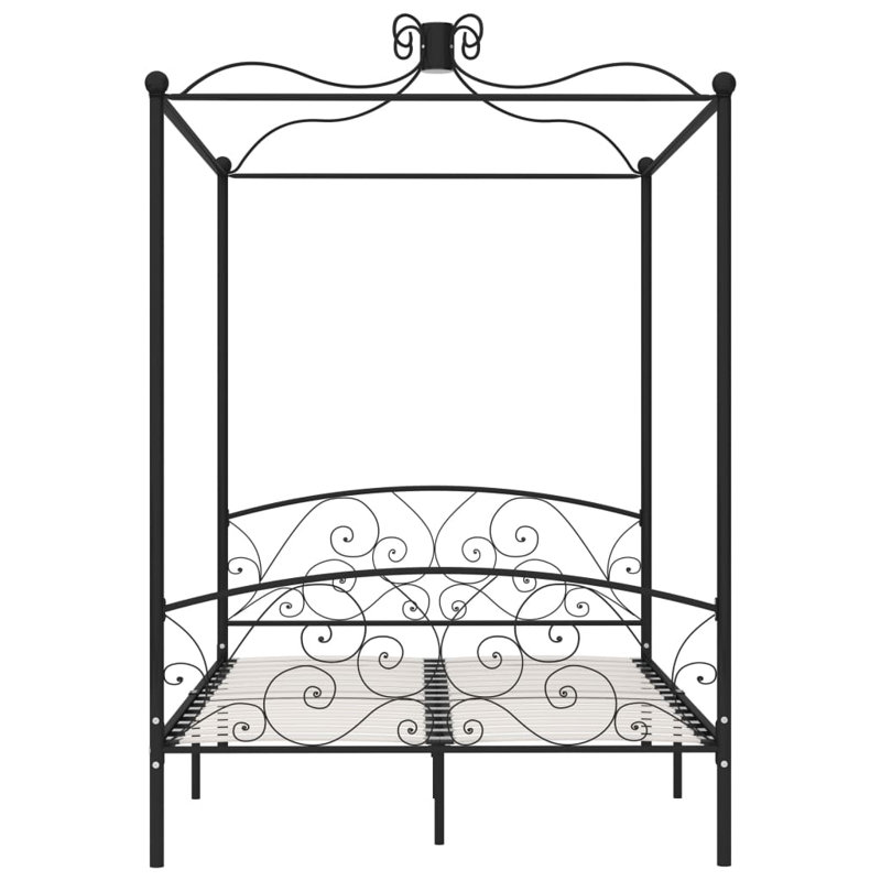 Rocky Metal Bed, black, 140 x 200 cm