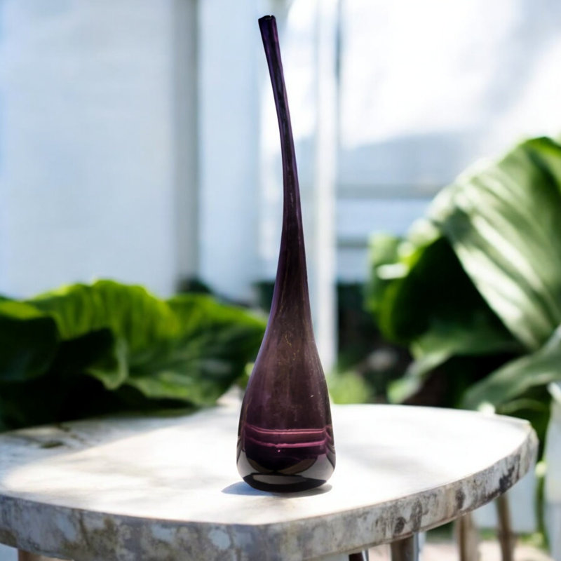 Handmade Glass Table Vase, Purple