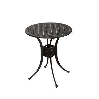 Lyda Round Metal Outdoor Bar Table With Umbrella Hole , 90cm cm W 90cm cm D