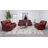 3-piece Upholstered Reclining Sofa Set Red