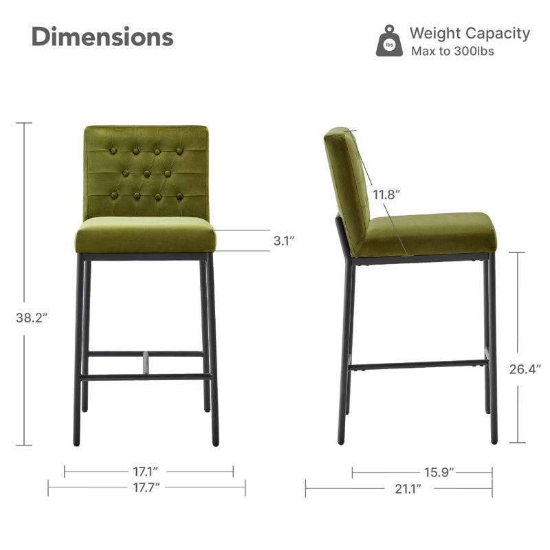 Tabouret de comptoir Modern, Vert olive
