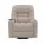 Fauteuil inclinable électrique en cuir ivoire avec fonction de levage, chauffage et massage