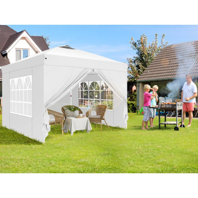 10' x 10' Pop-up Canopy,Easy Pop-up Canopy Tent for Outdoor Waterproof Instant Outdoor Folding Party Tent Shelter with 4 Removable Sidewalls,Air Vent, 4 Sandbags, Carrying Bag